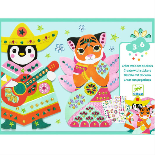 Rhinestones and Collage Sticker Set - Djeco