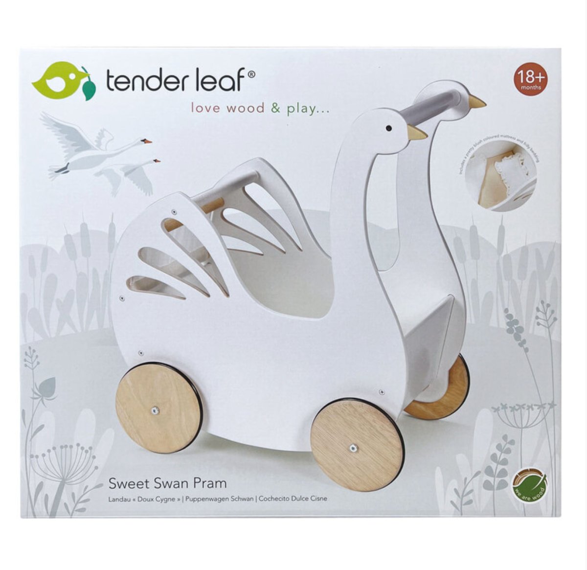 Sweet Swan Pram - Tender Leaf Toys