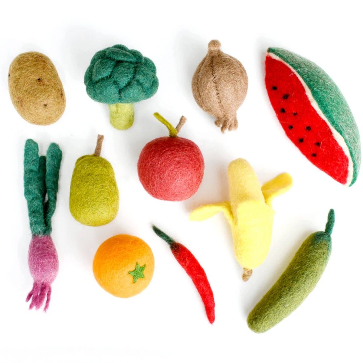 Tara Treasures | Felt Vegetables and Fruits Set B - 11 PIECES