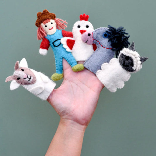 Tara Treasures | Old MacDonald Farm Animals B, Finger Puppet Set