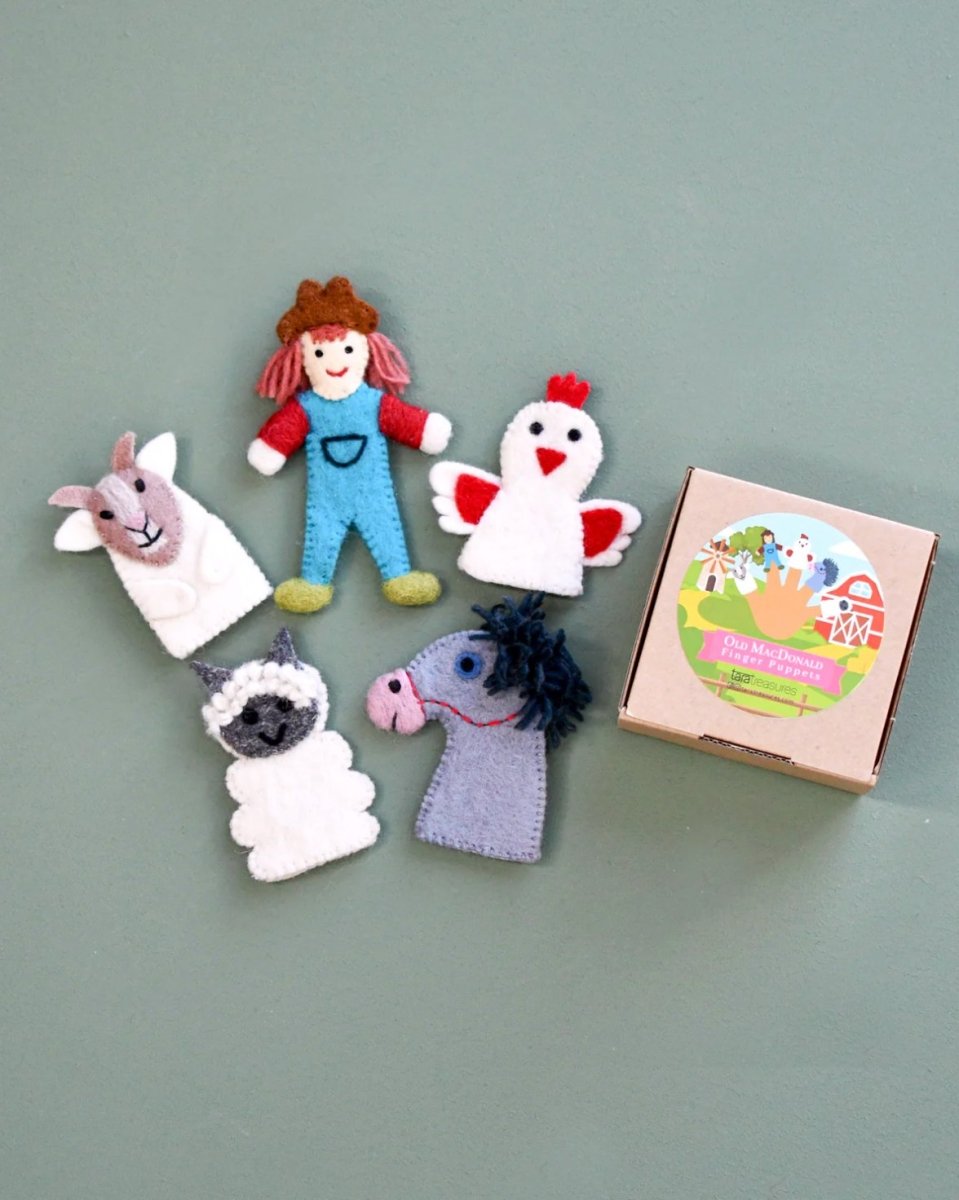 Tara Treasures | Old MacDonald Farm Animals B, Finger Puppet Set