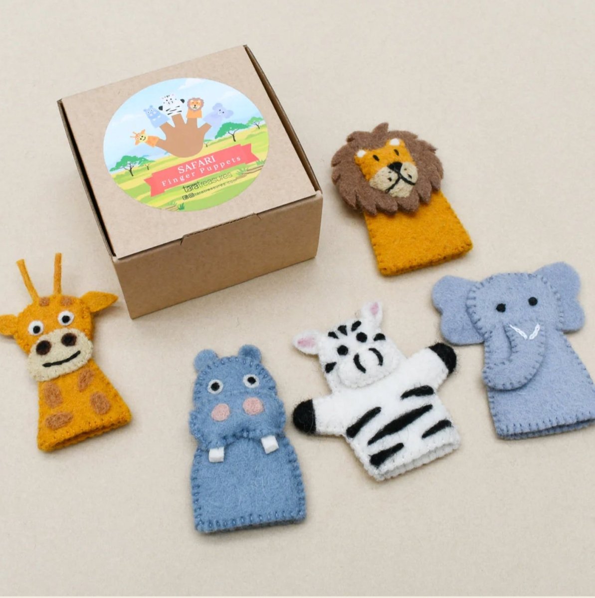 Tara Treasures | Safari Animals Finger Puppet Set