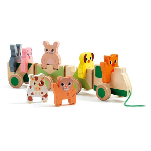 Trainimo Farm Wooden Train - Djeco