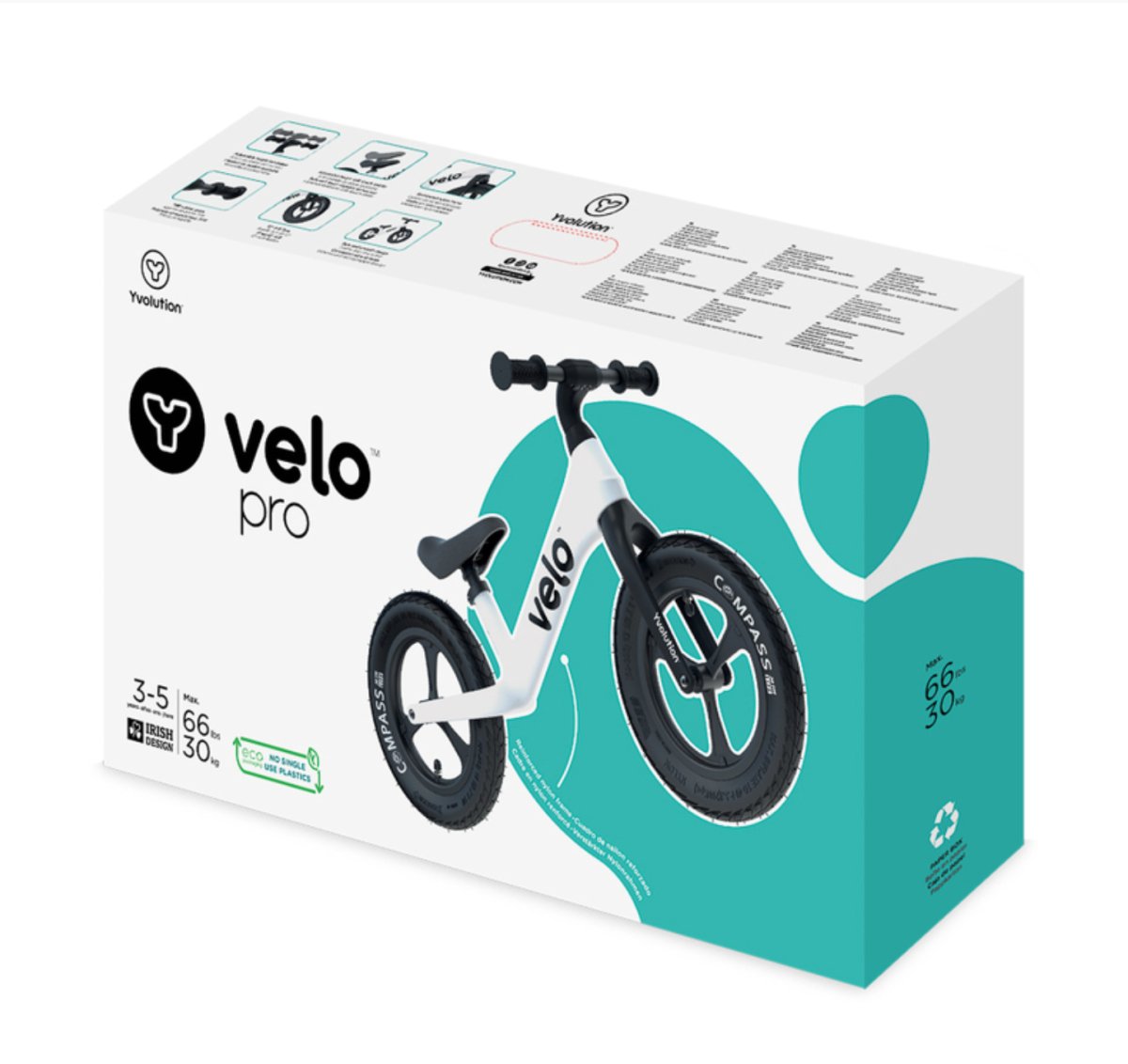 Velo Pro Balance Bike White - Yvolution