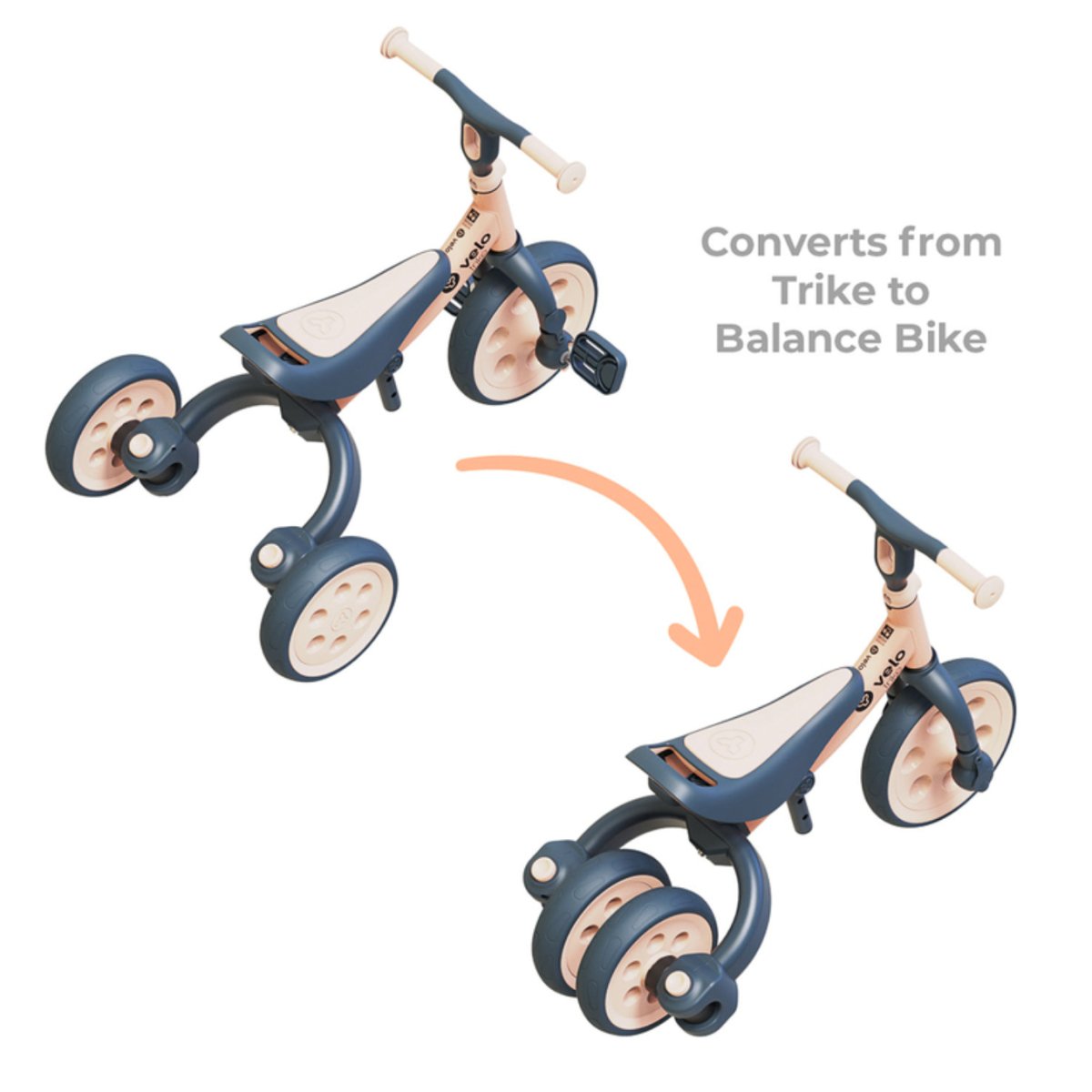 Velo Trike 2 in 1 Peach - Yvolution