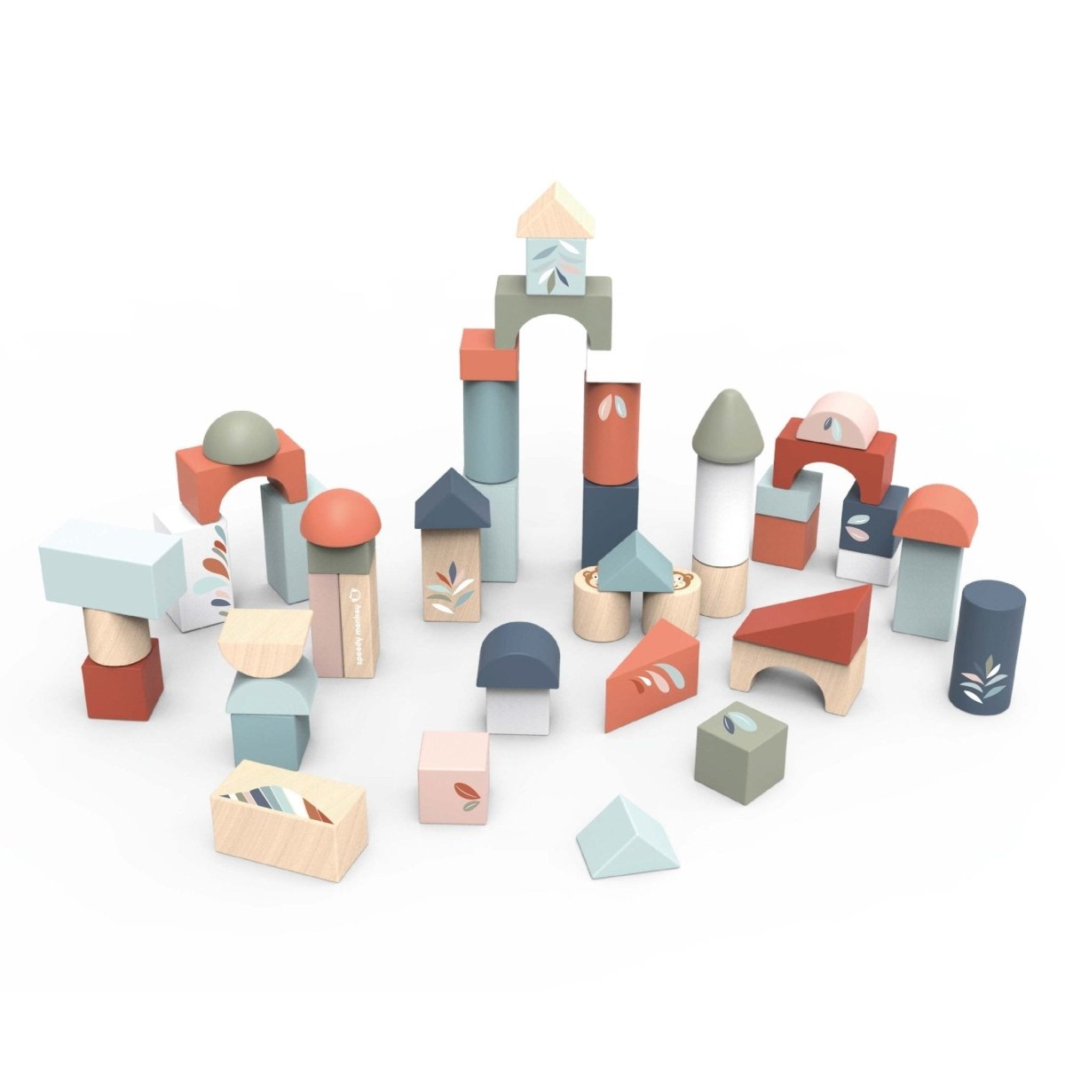 Wooden Building Blocks 50 pc set | Speedy Monkey