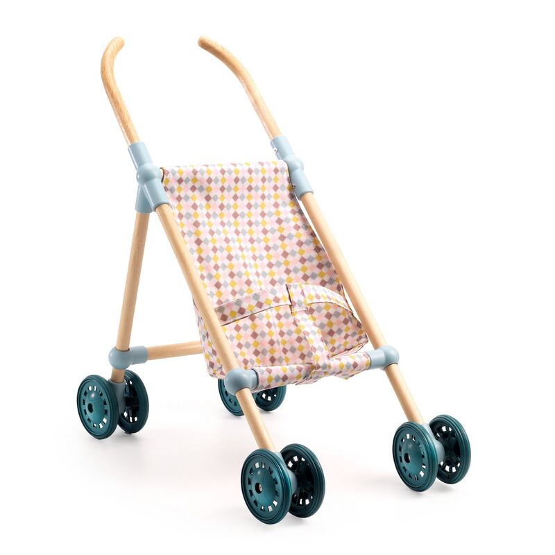 Wooden Doll Umbrella Stroller - Djeco