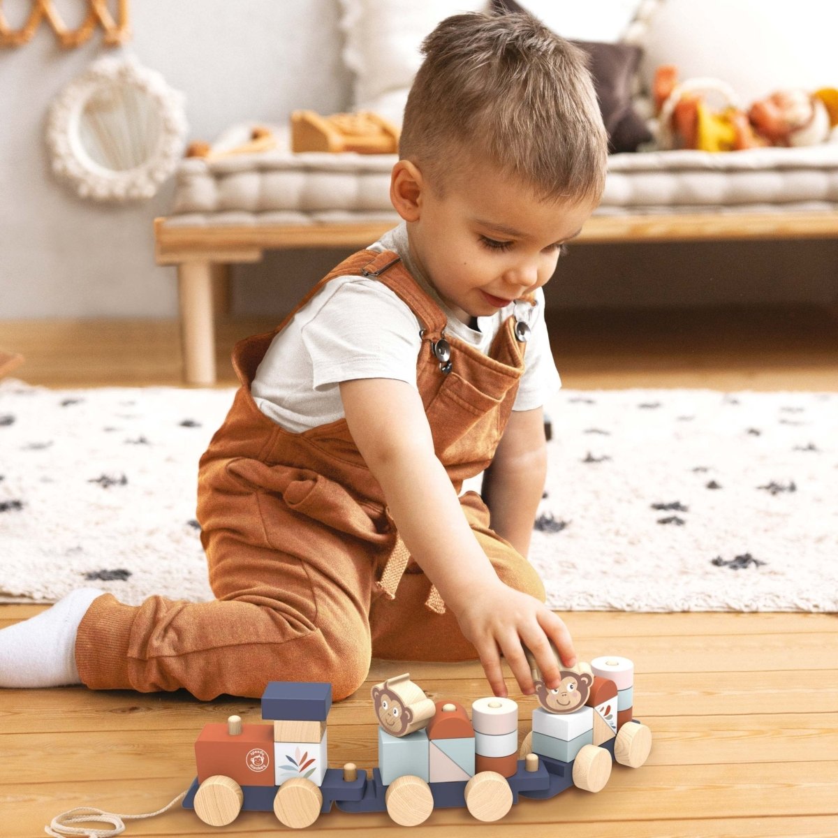 Wooden Stacking Train | Speedy Monkey